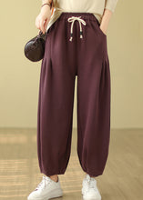 Load image into Gallery viewer, Purple Pockets Warm Fleece Pants Wrinkled Elastic Waist Winter