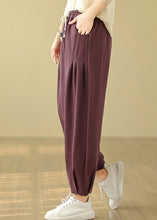 Load image into Gallery viewer, Purple Pockets Warm Fleece Pants Wrinkled Elastic Waist Winter