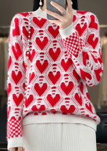 Load image into Gallery viewer, Red Cozy Patchwork Cashmere Knit Sweaters O Neck Spring