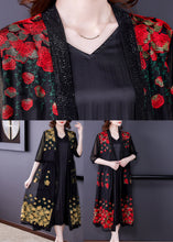 Load image into Gallery viewer, Red V Neck Zircon Tulle Long Sunscreen Cardigan Summer