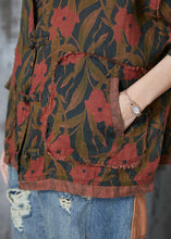 Load image into Gallery viewer, Retro Black Print Chinese Button Linen Coats Spring