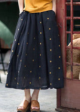 Load image into Gallery viewer, Retro Coffee Dot Print Pockets Linen Skirt Summer