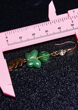 Load image into Gallery viewer, Retro Green Butterfly Jade Zircon Drop Earrings