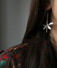 Load image into Gallery viewer, Retro Silk Sterling Silver Hollowing Out Butterfly Drop Earrings