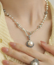 Load image into Gallery viewer, Retro Silk Sterling Silver Pearl Pendant Necklace