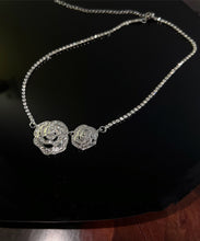 Load image into Gallery viewer, Retro Silk Sterling Silver Zircon Floral Princess Necklace