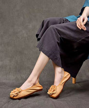 Load image into Gallery viewer, Rose Handmade Cowhide Leather Floral 2024  Flat Shoes For Women