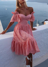 Load image into Gallery viewer, Sexy Pink Hollow Out Solid Cotton Dresses Summer