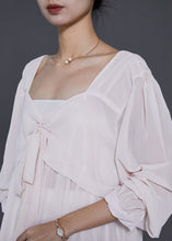 Load image into Gallery viewer, Simple Apricot Square Collar Chiffon Blouses Spring