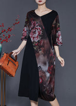 Load image into Gallery viewer, Simple Black Asymmetrical Patchwork Side Open Chiffon Dresses Summer