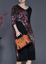 Load image into Gallery viewer, Simple Black Asymmetrical Patchwork Side Open Chiffon Dresses Summer