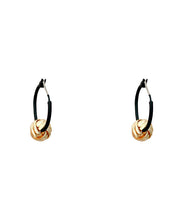 Load image into Gallery viewer, Simple Black Copper Overgild Hoop Earrings