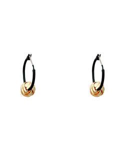 Simple Black Copper Overgild Hoop Earrings