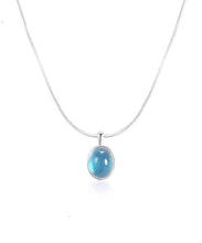 Load image into Gallery viewer, Simple Blue Alloy Gem Stone Pendant Necklace