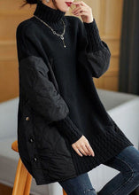 Load image into Gallery viewer, Simple Chocolate Turtleneck Patchwork Loose Fall Knit sweaters