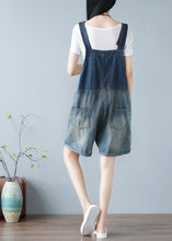 Load image into Gallery viewer, Simple Denim Blue Oversized Cotton Shorts Jumpsuit Ripped Jeans Summer