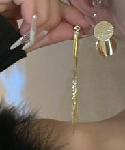 Load image into Gallery viewer, Simple Gold Copper Overgild Circle Tassel Drop Earrings