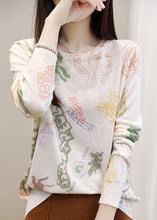 Load image into Gallery viewer, Simple Graphic O Neck Print Silk Cotton Top Spring