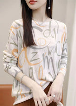 Load image into Gallery viewer, Simple Graphic O Neck Print Silk Cotton Top Spring