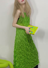 Load image into Gallery viewer, Simple Green Lace Up Solid Spaghetti Strap Dress Sleeveless