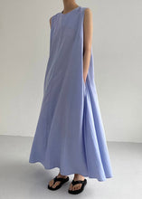 Load image into Gallery viewer, Simple Light Blue Solid Maxi Dresses Summer