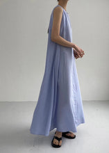 Load image into Gallery viewer, Simple Light Blue Solid Maxi Dresses Summer