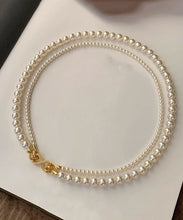 Load image into Gallery viewer, Simple Silk Sterling Silver Round Pearl Sweater Graduated Bead Necklace