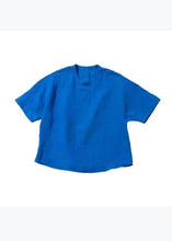 Load image into Gallery viewer, Simple Style Blue O Neck Linen T Shirt Top Summer