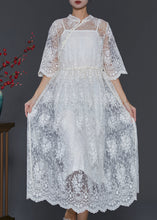 Load image into Gallery viewer, Simple White Hollow Out Lace Two Pieces Set Summer