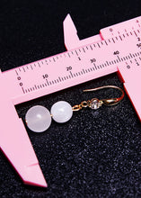 Load image into Gallery viewer, Simple White Jade Gourd Drop Earrings