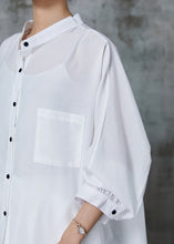 Load image into Gallery viewer, Simple White Oversized Side Open Cotton Two Pieces Set Summer