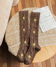 Load image into Gallery viewer, Spring And Autumn Girls Pure Cotton Jacquard Over The Calf Socks