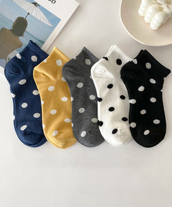 Spring And Summer Dot Jacquard Cotton Low Cut Socks