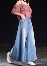 Load image into Gallery viewer, Spring Versatile Light Blue Pockets Denim Wide Leg Pants