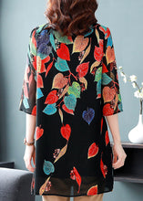 Load image into Gallery viewer, Style Black Button Print Patchwork Chiffon Shirt Tops Summer