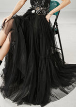 Load image into Gallery viewer, Style Black Embroidered Exra Large Hem Tulle Skirts Spring