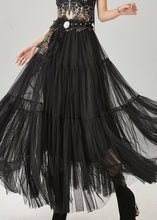 Load image into Gallery viewer, Style Black Embroidered Exra Large Hem Tulle Skirts Spring