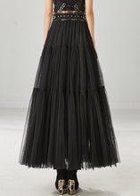 Load image into Gallery viewer, Style Black Embroidered Exra Large Hem Tulle Skirts Spring