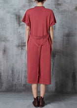 Load image into Gallery viewer, Style Brick Red Side Open Silm Fit Knit Dress Summer