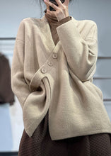 Load image into Gallery viewer, Style Chocolate Asymmetrical Thick Cashmere Knit Pullover Winter