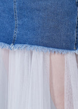 Load image into Gallery viewer, Style Denim Blue Patchwork Tulle Wear On Both Sides Skirt Summer