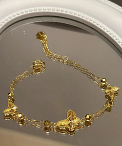 Style Gold Copper Overgild Butterfly Chain Bracelet