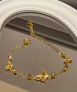 Style Gold Copper Overgild Butterfly Chain Bracelet