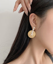 Load image into Gallery viewer, Style Gold Metal Overgild Pearl Stud Earrings