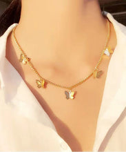 Load image into Gallery viewer, Style Gold Sterling Silver Overgild Butterfly Star Princess Necklace