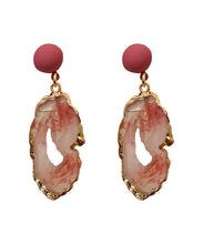 Load image into Gallery viewer, Style Gradient Color Red Alloy Resin Asymmetry Hollow Out Drop Earrings