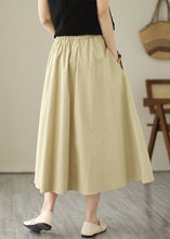 Load image into Gallery viewer, Style Khaki Chinese Button Cotton A Line Skirt Summer