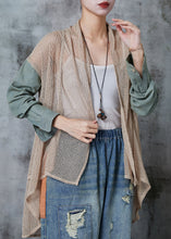 Load image into Gallery viewer, Style Khaki Low High Design Patchwork Knit Cardigans Spring