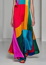 Load image into Gallery viewer, Style O Neck Patchwork Draping Silk Long Dresses Sleeveless