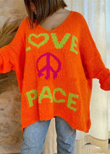 Load image into Gallery viewer, Style Orange Print Cozy Knit Sweaters Batwing Sleeve